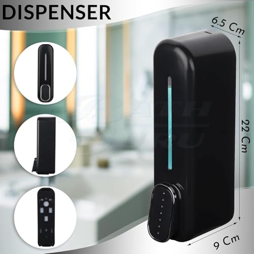 Image of Liquid Soap Dispenser Wall Mounted for Bathroom & Wash Basin | Handwash Bottle Holder, Shampoo & Sanitizer Dispenser for Kitchen, Toilet & Shower Use (Pearl Black) (350ML)
