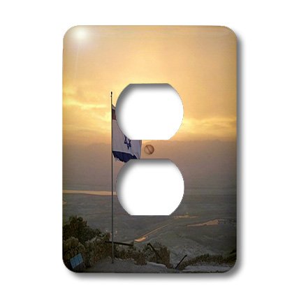 Funda de interruptor de luz con bandera de Israel y paisaje de atardecer, accesorio pared 3dRose
