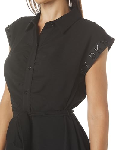 Image of DKNY Women's Casual Logo Print Cap Sleeve Dress
