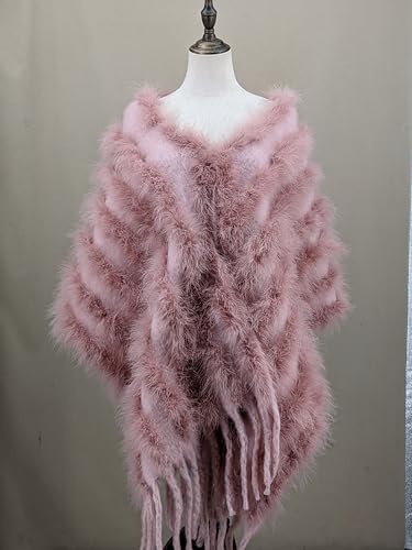 LVCOMEFF Women Natural Turkey Feather Shawl Wrap for Party Casual Winter Luxurious Feather Furry Stoles2