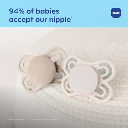 Image of MAM Perfect Baby Premium Pacifier 0-6 Months, Extra Thin Nipple, 2 Pack