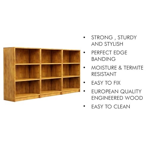 Image of Bniture Engineered Wood Bookshelf for Home | Multipurpose Wooden Book Shelf for Study Room, Home Decor Storage Rack, Showcase Organizer for Living Room, Bedroom, Office | Giant Wood