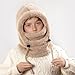 Kids Winter Fleece Balaclava 3 in 1 Windproof Fuzzy Skiing Mask Beanie Hood Neck Scarf Outwear Face Cover Adjustable Cap Khaki,One Size