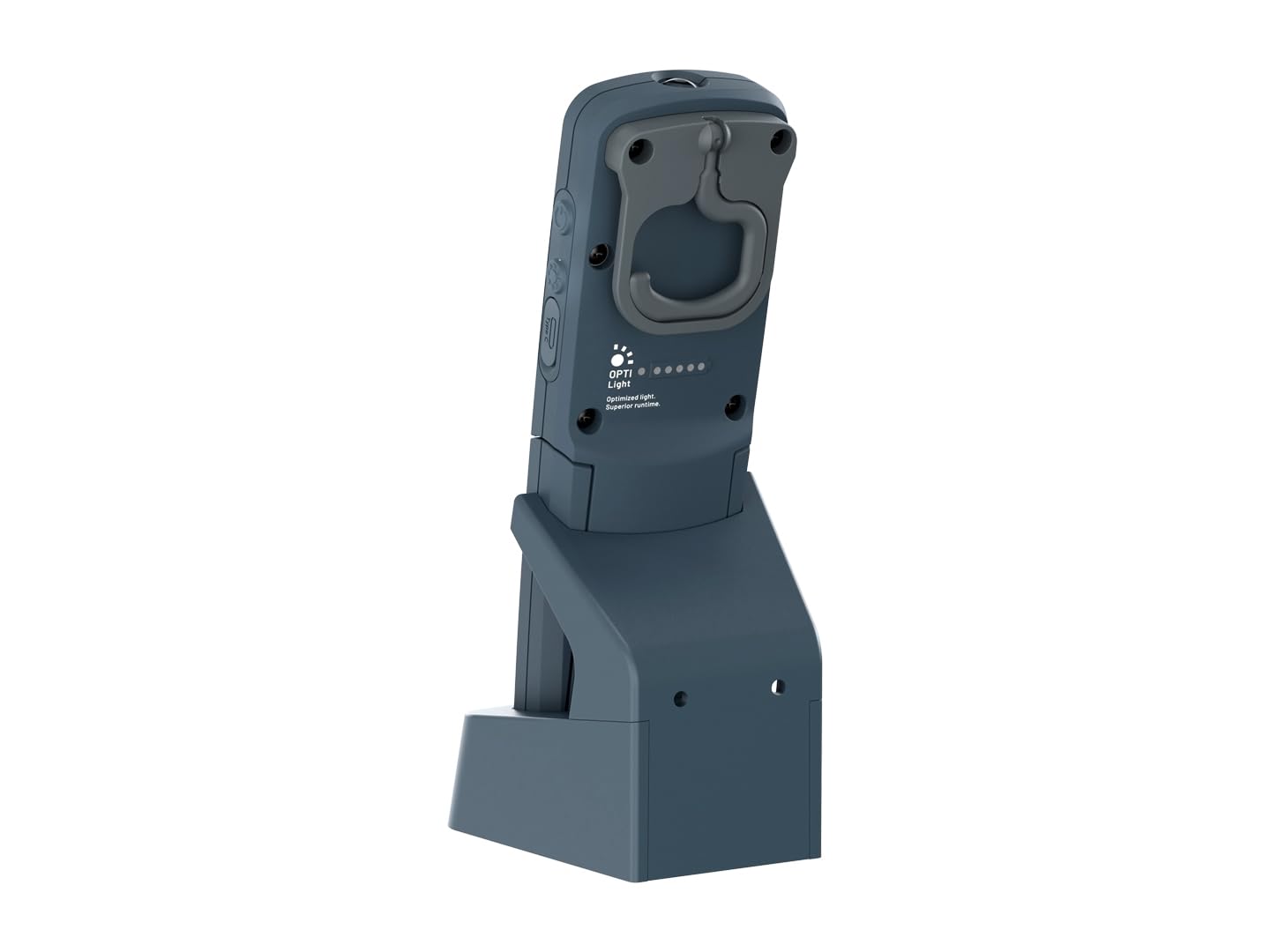 Scangrip Uniform Lámpara de Trabajo LED Recargable | 500 Lúmenes, con Base de Carga, Imán, Gancho y Clip | IP65 Resistente al Agua y Polvo, Cabezal Inclinable, USB-C, Portátil y Ergonómica