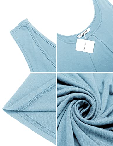 Ekouaer Cotton Nightdress Womens Soft Sleepwear Short Nightgowns Knit Sleepshirts Light Blue Xxl #TOP4