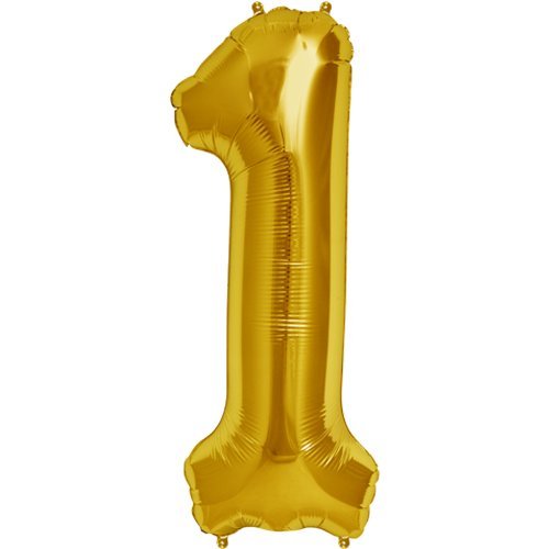 Image of GrandShop 50511 One Number Foil Toy Balloon 17 inch Inch - Golden