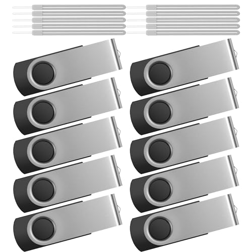 Image of Memory Stick 4GB Bulk Pack of 10 - Kepmem USB2.0 Flash Drive Data Storage Portable Silver Pendrive