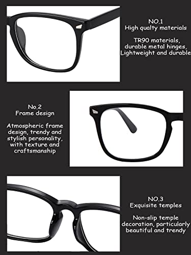 Image of Onrtry Non Prescription Glasses for Men Women Square Clear Lens Eyeglasses