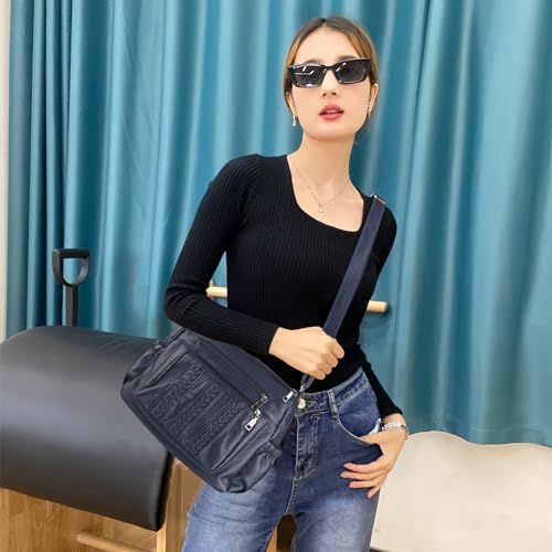 Image of ELDA Purses for Women Pocketbooks Soft PU Leather Ladies Crossbody Purse Multi Pocket Shoulder Bag