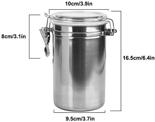 Contenitori Alimentari per Cereali Set Contenitori ermetici for alimenti Contenitori da cucina in acciaio inossidabile Barattoli con coperchio in acrilico trasparente e morsetto di bloccaggio, Organiz