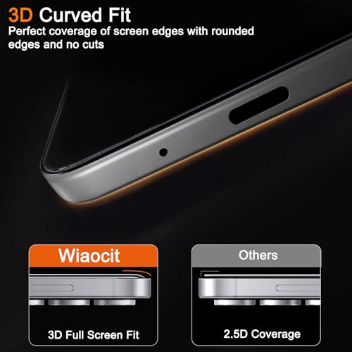 Image of Wiaocit 3 Pack Tempered Glass Privacy Screen Protector for Samsung Galaxy S25 FE with 3 Pack Camera Lens Protector, 9H Hardness, Bubble Free, Case Friendly