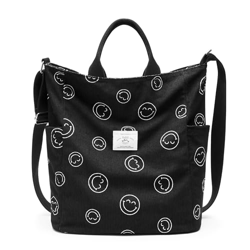Image of KALIDI Corduroy Tote Bag, Large Slouchy Hobo Messenger Crossbody Bag