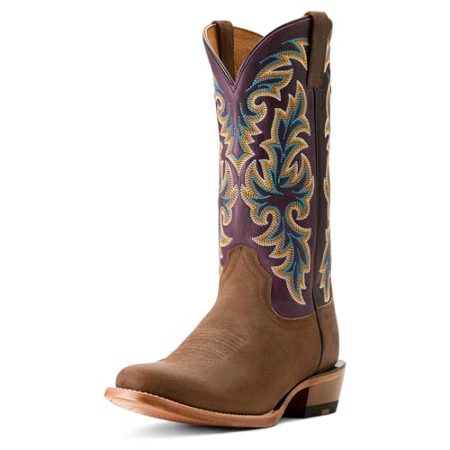 ARIAT Men's Futurity Champ Cowboy Boot, Dijon Roughout/Royal Purple, 9 Wide