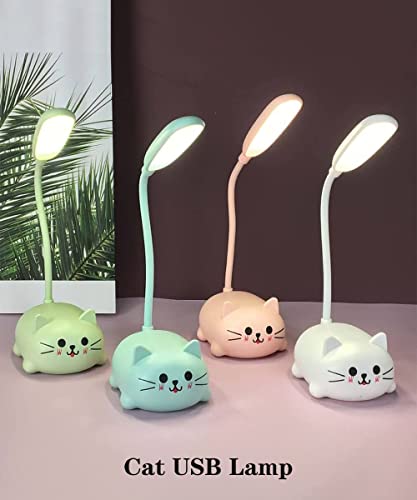 Mini Cat Usb Lamp, Cat Usb Lamp, Cat Desk Lamp , Kids Desk Lamps For Bedrooms Girls, 2023 New Cartoon Animal Foldable Charging Lamp, Kawaii Desk Lamp (Blue) #TOP3