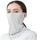 keland Protección UV Mascarilla de Cubierta Facial Protector Solar Respirable Pañuelo Polaina de Cuello Bufanda para el Verano Deporte (Gris Claro)