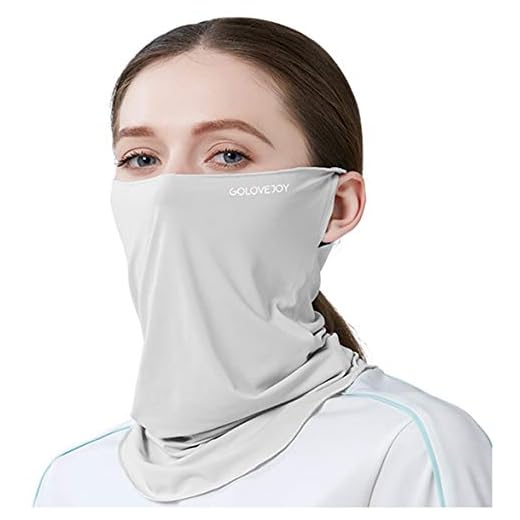 keland Protección UV Mascarilla de Cubierta Facial Protector Solar Respirable Pañuelo Polaina de Cuello Bufanda para el Verano Deporte (Gris Claro)