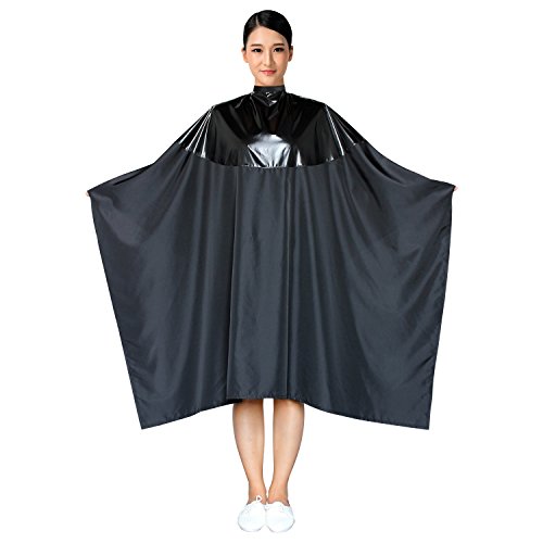 Smarthair Professional Salon Cape Polyester Haircut Apron Shampoo & Chemical Resistant Haircut Cape,54”X62”,Black,C007013C-B #TOP1