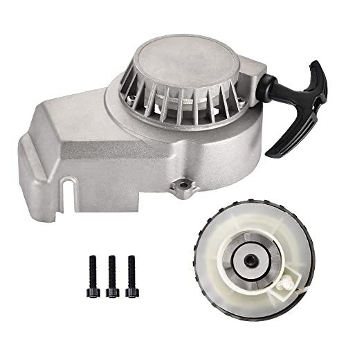 GOOFIT 2 Tiempos Tirador De Arranque Reemplazo para 47cc 49cc Minimoto Aluminio Bicicleta De MontañA ATV Gris Cover