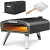 Mimiuo Gas Pizza Oven Outdoor - 33 lbs Heavy Duty Propane Pizza Stove for Outside, 60 Second Pizza - Includes 13 Square Stone Foldable Peel & Cover - Portable for Backyard Camping