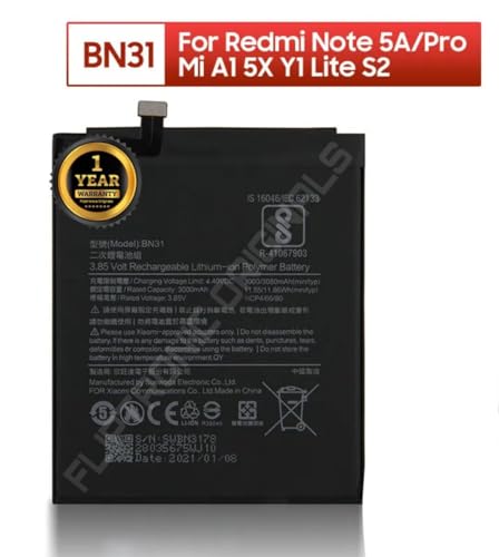 Image of BN31 Battery for Redmi Note 5A / 5A pro /Y1 Pro /A1 | Y2 | S2 | Y1 Lite Battery with 1 Year Warranty**** (I212)