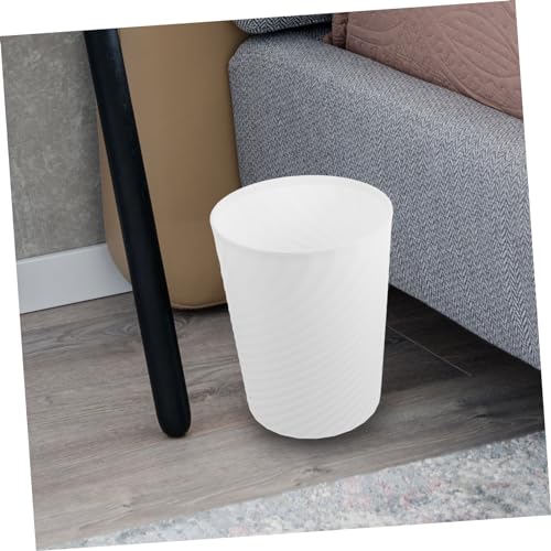 Caneca de basura blanca rectangular de plástico PRETYZOOM miniatura 4