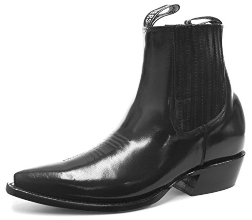 Grinders Austin Black Mens Western Cowboy Ankle Zip Boots, Size 9