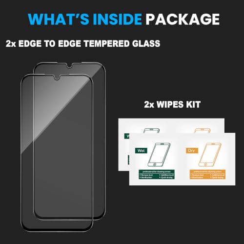Image of FIRST MART Tempered Glass Screen Protector for OnePlus N6x - Full-Glue Screen Guard, 3D Edge to Edge, HD Clear, Bubble-Free, Case-Friendly, Black, Pack of 2