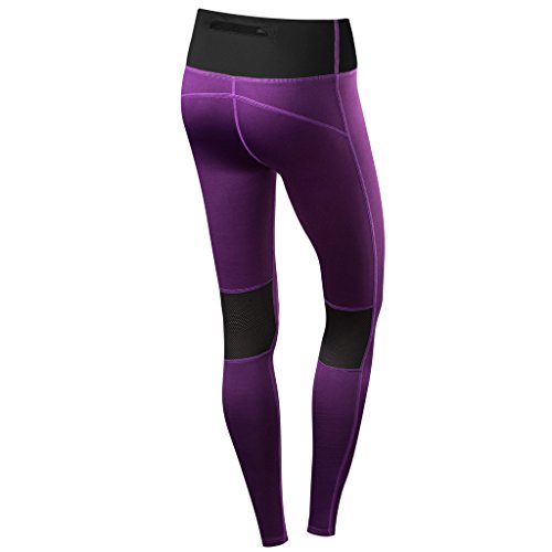 TCA Women's SuperThermal Performance Workout High Waisted Running Training Tights Leggings with Pocket - Galaxy/Black, S