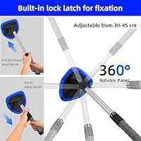 desin Windshield Cleaning Tool, Car Window Cleaner Windshield Cleaner with 4 Reusable and Washable Microfiber Pads and Extendable Handle Auto Inside Glass Wiper Kit — image 2