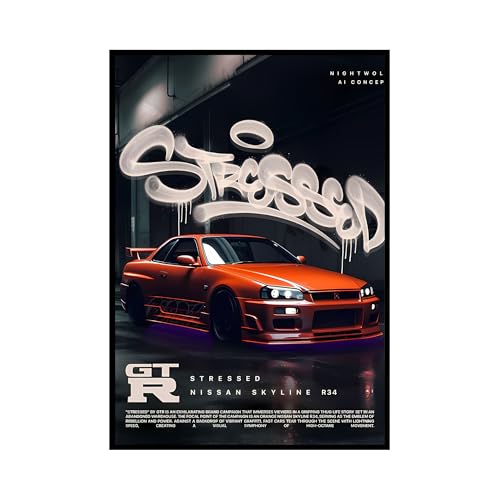 Image of Aniculture JDM Car Poster Bundle - BMW Beamer, Nissan GTR & 180SX A4 HD Wall Art, Vibrant Colors, 300 GSM Thick Cardstock | Modern Room, Bedroom & Office Decor