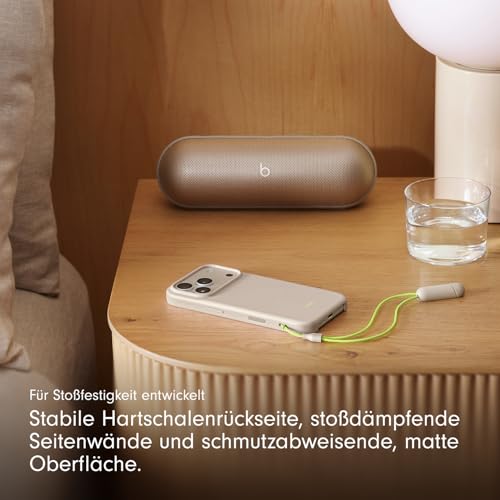Beats iPhone 17 Pro Kickstand Case mit MagSafe und Kamerasteuerung, integrierter Ständer und Trageschlaufe, Matte Außenseite mit Innenfutter aus Mikrofaser – Kalkstein