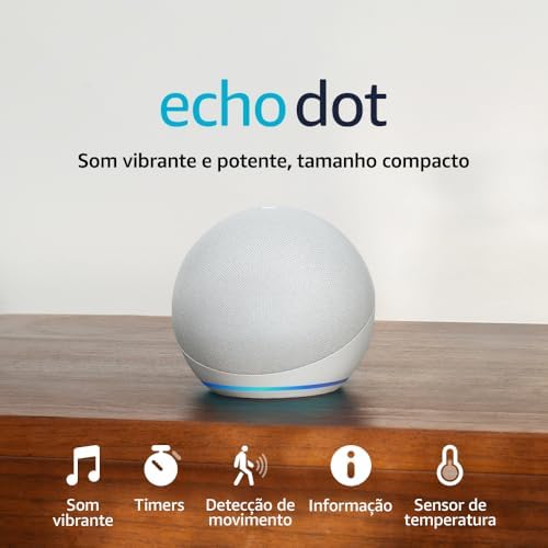 Echo Dot (Geração mais recente) | Smart speaker com Alexa, som vibrante e potente, Wi-Fi e Bluetooth | Cor Branca, com Acesso Antecipado à Alexa+