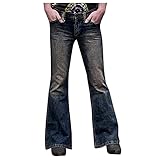 Herren Jeans Lang Stretch Skinny Schlaghose High Waist Weites Bein Denim Hose Schlag Jeansretro Stil Herrenhose Mode Loose Denim Straight Hose Distressed Jeans Long Flare Pants Straight Fit Jeanshosen