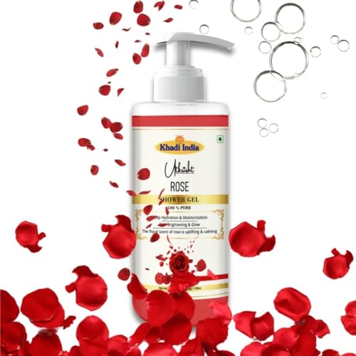 Image of Khadi Rose Body Wash Gel 300 ml | Deep Hydration & Gentle Cleansing | Calms, Soothes & Brightens Skin | Floral Scent Aromatherapy | Body Wash Shower Gel For Women & Men | All Skin Types