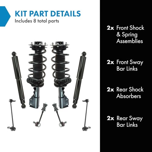 Image of TRQ Front and Rear Suspension Kit Complete Strut & Coil Spring Assembly Shock Absorber Sway Bar Stabilizer Link Compatible with 2008-2009 Chevrolet Equinox 2007-2009 Pontiac Torrent