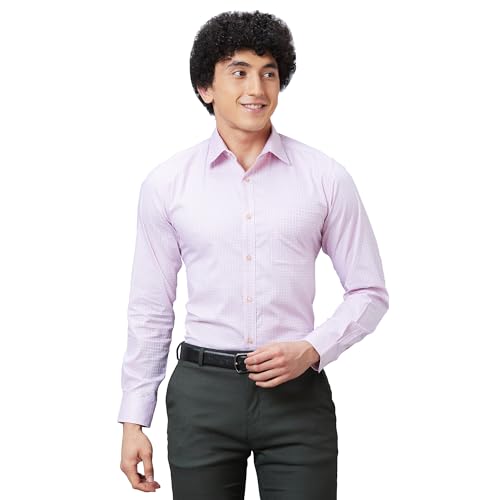 Image of Raymond Men's Pure Cotton Structure Pattern Slim Fit Semi Cutaway Collar Full Sleeve Formal Shirt