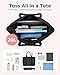 BAGSMART Large Tote Bag For Women, Travel Shoulder Bag Top Handle Handbag with Yoga Mat Buckle for Gym, Work, Travel(Black, Large