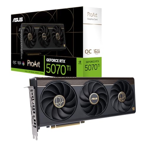 ASUS ProArt GeForce RTX? 5070 Ti OC エディション 16GB GDDR7 ビデオカード コンパクトな 2.5 スロット設計、強力な冷却/PROART-RTX5070TI-O16G 国内正規代理店品