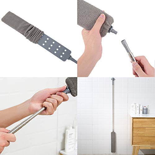 Loteaf Gap Dust Brush For Cleaning Under Appliances With Telescoping Long Handle 60 Inches Washable And Retractable Gap Duster Brush Feather Duster For Under Furniture Couch, Fridge, Washer Cleaning #TOP2