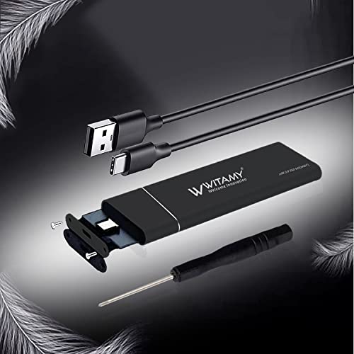 Image of Mini External USB 3.0 M.2 SATA SSD Enclosure Hard Disk NGFF M.2 2280 2260 2242 2230 Solid State Drive with Key B /Key -Black (Not for NVME)