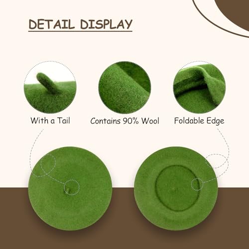 Image of Klong Women Wool Beret Hat French Style Solid Color