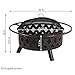 Sunnydaze Crossweave Outdoor Fire Pit - Wood-Burning Fire Pit for Outside with Spark Screen, Poker and Round Cover - 30-Inch - Bronze
