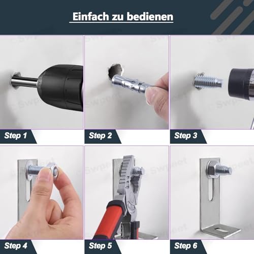 Caiyloxn 12 Stück Schwerlastdübel M8 X 8cm Bolzenanker Verzinkt Betonanker Schwerlastanker Keilanker Ankerbolzen Inklusive Mutter und Unterlegscheibe