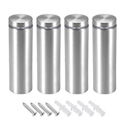 Support mural en verre Uxcell anti-corrosion en inox 25x82mm avec vis