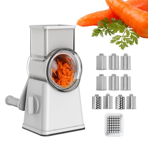 Verduras - Investigador - Rotary, queso, queso de cocina Queso con mango de roca manual multifuncional Cilindro Vegetables - Rizador para nueces, patatas, zanahorias, hashbrown