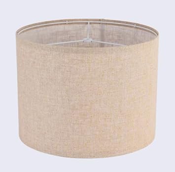 Beige Linen Lampshade Drum Lamp Shade 13``Top x 13``Bottom x 10``HighSpider Medium Modern Lamp Shades for Table & Bedside Lamp - Top and Bottom Self Trim Lampshades Replacemen