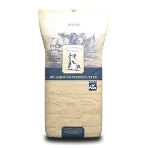 Mühldorfer senior, 20 kg, volkorenmuesli, voer voor oudere paarden, gemakkelijk verteerbaar, zonder pellets, havervrij, verhoogde graanopening