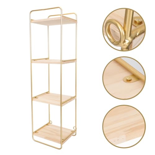 Étagère murale sans perforation : structure multi-niveaux métal et bois pour tasses - 8