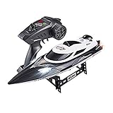 Bateaux télécommandés pour piscines et lacs - Récupération automatique du retournement par retournement automatique à 180 degrés pour le bateau de course RC 2.4GHz 35KM / H -20 200M 15-20min (Black)