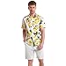 MCULIVOD Men's Hawaiian Short Sleeve Shirt,Casual Fruit Lemon Tropical Foral Print Shirts